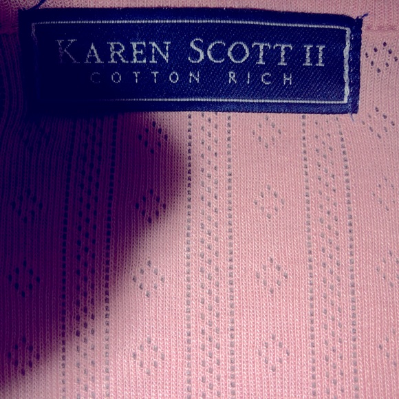 SOLD*** NOT FOR SALE*** Karen Scott II cotton pink sweater vest tank top sleeve - Picture 8 of 10